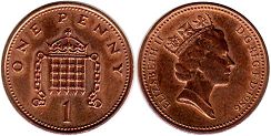 монета Великобритания 1 пенни 1986