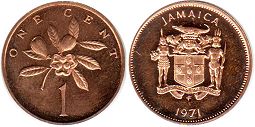 монета Ямайка 1 цент 1971