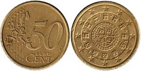монета Португалия 50 евро центов 2005