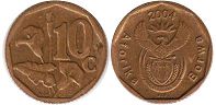 монета ЮАР 10 центов 2004 (2004, 2017)