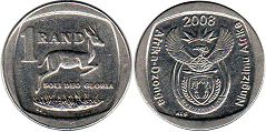 монета ЮАР 1 рэнд 2008