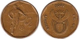 монета ЮАР 50 центов 2002 Футбол