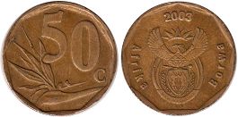 монета ЮАР 50 центов 2003