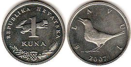 монета Хорватия 1 куна 2007