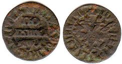 монета Россия полушка 1704