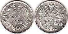 монета Финляндия 50 пенни 1916