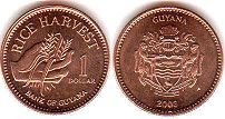 монета Гайана 1 доллар 2008