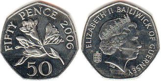 монета Гернси 50 пенсов 2006