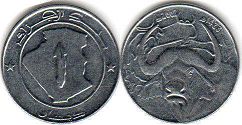 монета Алжир 1 динар 2002