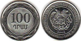 монета Армения 100 драм 2003