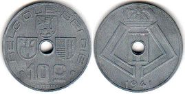 монета Бельгия 10 сантимов 1941