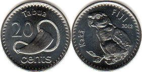 монета Фиджи 20 центов 2012