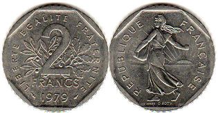 монета Франция 2 франка 1979
