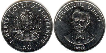 монета Гаити 50 сантимов 1999