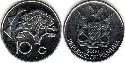 монета Намибия 10 центов 2009