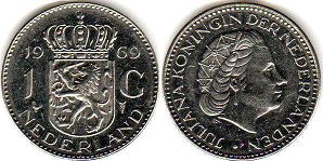 монета Нидерланды 1 гульден 1969