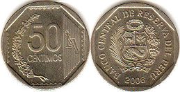 монета Перу 50 сентимо 2006