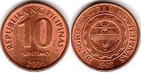 монета Филиппины 10 сентимо 2006