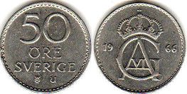 монета Швеция 50 эре 1966
