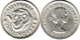 монета Австралия 1 шиллинг 1963