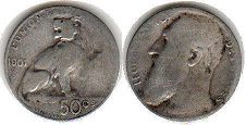 монета Бельгия 50 сантимов 1901
