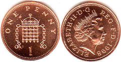 монета Великобритания 1 пенни 1998