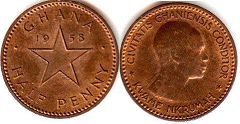 монета Гана 1/2 пенни 1958