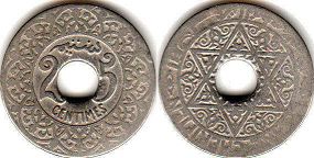 монета Марокко 25 сантимов-1921
