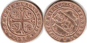 монета Берн 1/2 батцена 1796