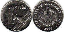 монета Узбекистан 1 сум 2000