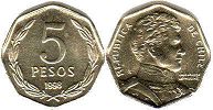 монета Чили 5 песо 1998