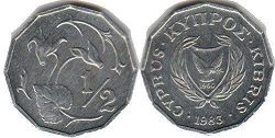 монета Кипр 1/2 цента 1983