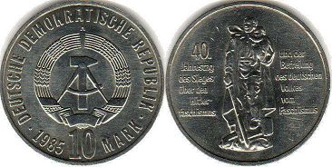 монета ГДР 10 марок 1985