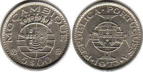монета Мозамбик 5 эскудо 1973