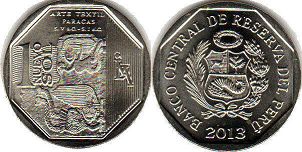 монета Перу 1 новый соль 2013