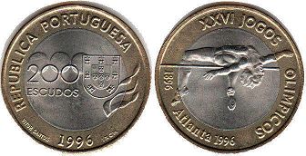 монета Португалия 200 эскудо 1996