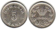 монета Румыния 5 бани 1900