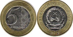 монета Ангола 5 кванз 2012