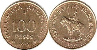 монета Аргентина 100 песо 1979