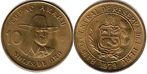 монета Перу 10 солей 1979