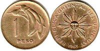 монета Уругвай 1 песо 1969
