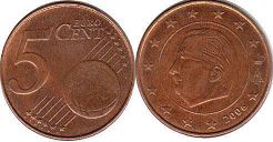 монета Бельгия 5 евро центов 2006