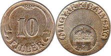 монета Венгрия 10 филлеров 1927