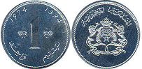 монета Марокко 1 сантим 1974