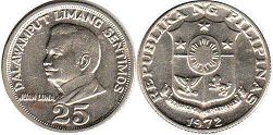 монета Филиппины 25 сентимо 1972