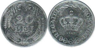 монета Румыния 20 лей 1943