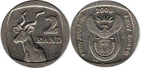 монета ЮАР 2 рэнда 2003