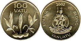 монета Вануату 100 вату 2002