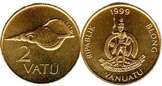 монета Вануату 2 вату 1999