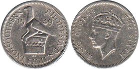 монета Родезия 1 шиллинг 1949